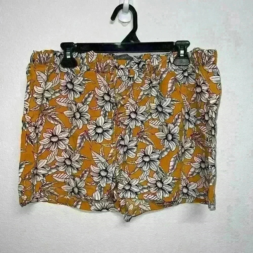 Floral Flowy Light Weight Short with Drawstring Detail